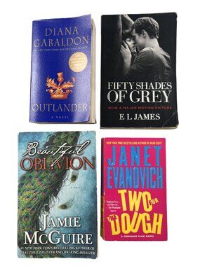 Book Lot 4 Romance Fiction Outlander Fifty Shades Janet Evanovich
